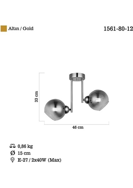 Bera 2 Li Altın Plafonyer 2XE27 fiyatları