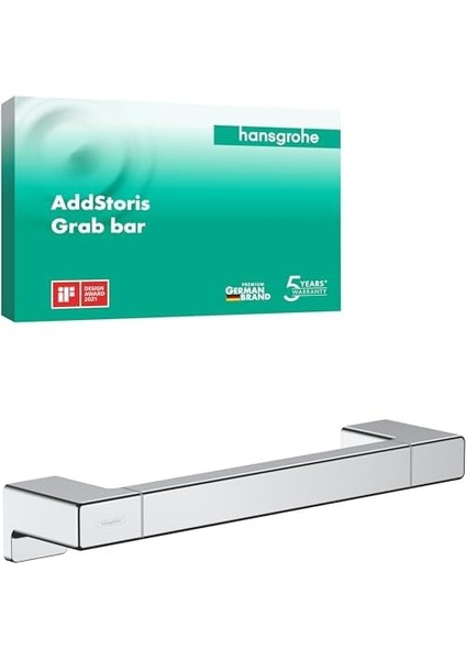 Addstoris 41744000 - Duş, Banyo Tutma Çubuğu, Duvara Montaj Için, Gizli Sabitleme, Banyo Aksesuarları, Krom, 41744000 modelleri