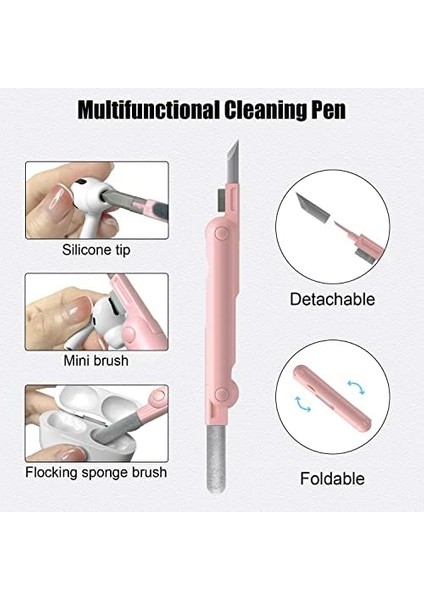 7&apos;si 1 Arada Elektronik Temizleme Seti, Fırçalı Klavye Temizleme Seti, Pro Için 3&apos;ü 1 Arada Temizleme Kalemi, Kulaklık, Klavye, Dizüstü Bilgisayar, Telefon, Bilgisayar Monitörü Için Çok