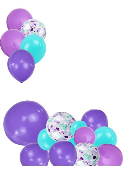 Deniz Kızı Konsepti Balon Seti 17 Adet Balon modelleri