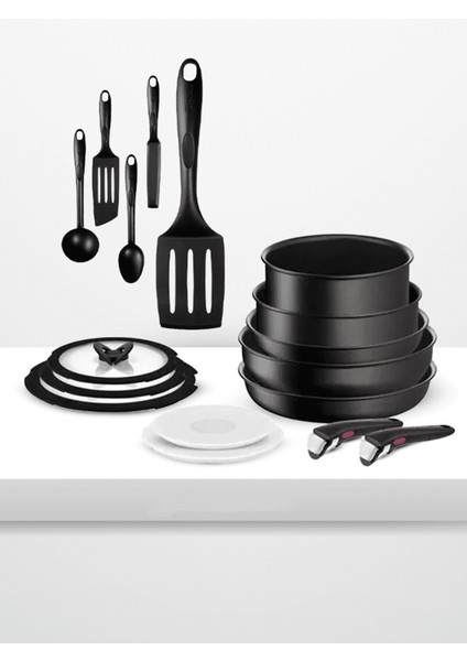 Ingenio Exception Titanyum 6x 12 Parça Büyük Tava Tencere ve Simplissima 5 Parça Servis Seti
