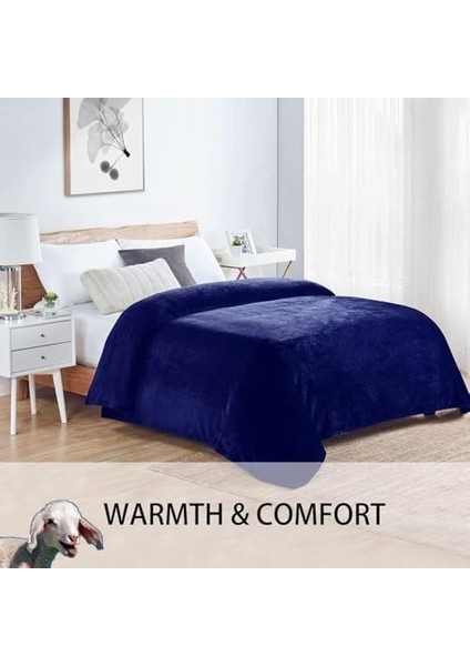 Tek Kişilik Battaniye, Tek Kişilik Battaniye Battaniye, Yatak ve Koltuk Için Rahat Hafif Plüş Battaniye, Seyahat ve Kamp Kullanımına Uygun (Koyu Mavi, 200X230CM) modelleri