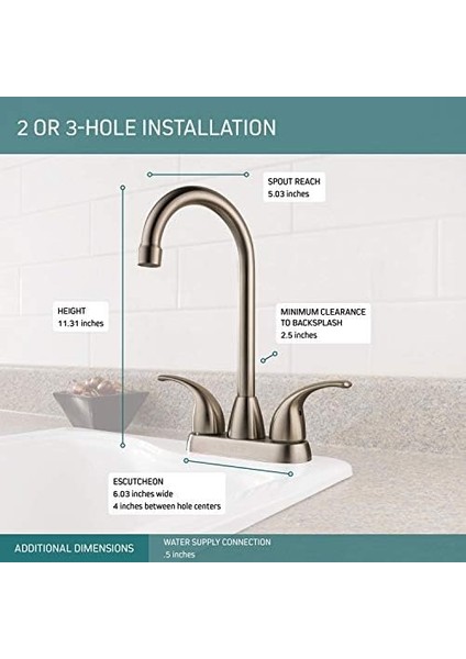 Tunbridge 2 Kulplu Bar-Hazırlık Evye Bataryası, Paslanmaz P288LF-SS