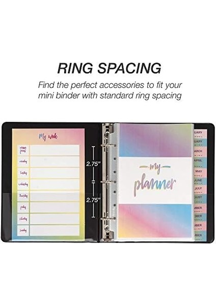 Economy 3 Halkalı Mini Bağlayıcı, Abd&apos;de Üretilmiştir, 5/8 Inç Yuvarlak Halka Bağlayıcı, 100 Yaprak Tutar, Siyah, 6&apos;lı Paket (MP32300) modelleri