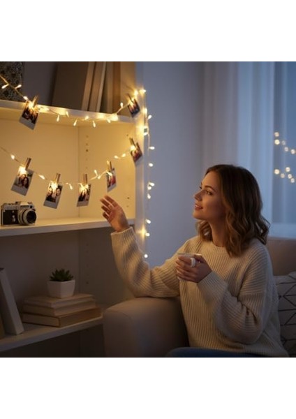 Gün Işığı Fişli LED Işık Zinciri 220V Enerjili Dekoratif Aydınlatma Balkon Oda ve Yılbaşı Süslemeleri Için Enerji Tasarruflu Sarı Işık Enerji Sınıfı A+ (Sarı Işık, 10 Metre) fiyatları