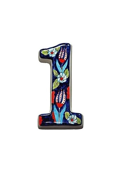 Yılmazel Kapı Numarası Seramik Lale Desenli Çeşitli Renklerde (1, Kobalt) modelleri