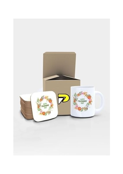 Happy Teachers Day Baskılı Kupa Bardak Seti Mug (Öğretmenler Günü Hediyesi, Öğretmene Hediye)
