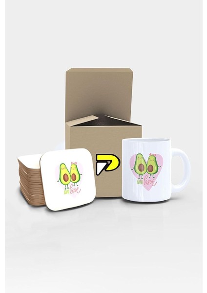 Avolove Sevgili Aşk Tasarımlı Baskılı Kupa Bardak Seti, Eğlenceli Özel Hediye Mug