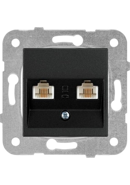 / Siyah Ikili Nümeris Cat3 Mekanizma ve Düğme/kapak Vakumlu Paket