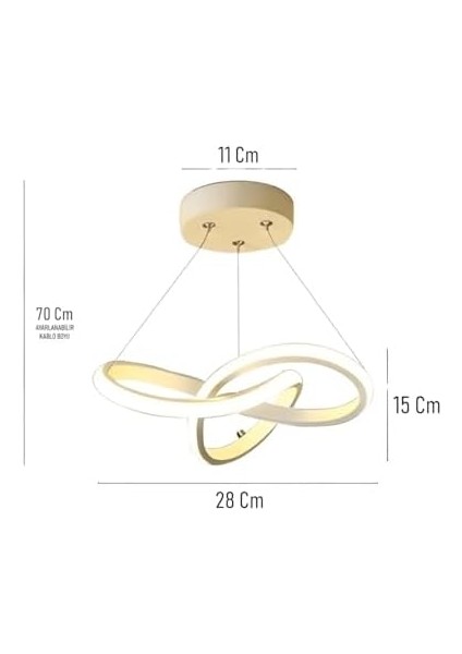 Modern LED Avize, Sarkıt Tavan Lambası, 36W, 6500K Beyaz Işık,salon Mutfak Oda Hol modelleri