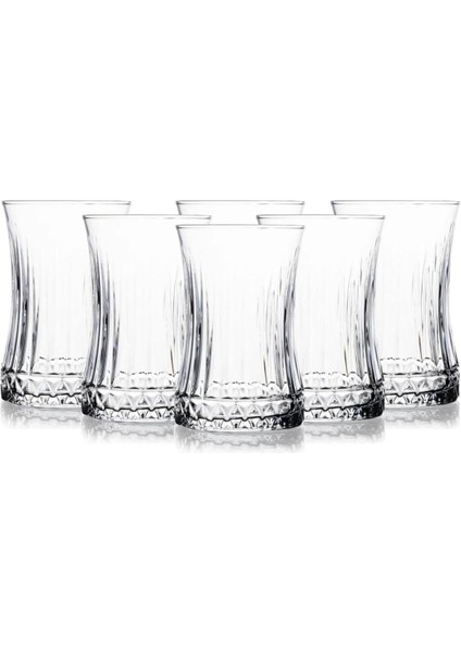 6’lı Kristal Desenli Cam Çay Bardağı Seti – 160 ml Ince Belli Modern Tasarım – Dayanıklı Cam Bardak – Şık ve Zarif Sunum Için Çay ve Kahve Bardağı