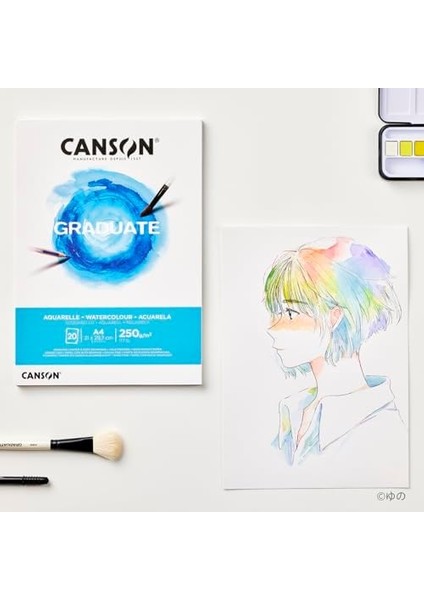 Graduate Sulu Boya Kağıdı Bloğu, Dın A4, 20 Yaprak, 250 G/m²