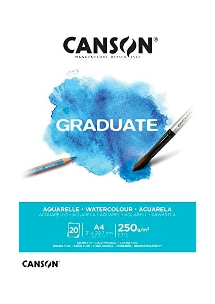 Graduate Sulu Boya Kağıdı Bloğu, Dın A4, 20 Yaprak, 250 G/m² fiyatları