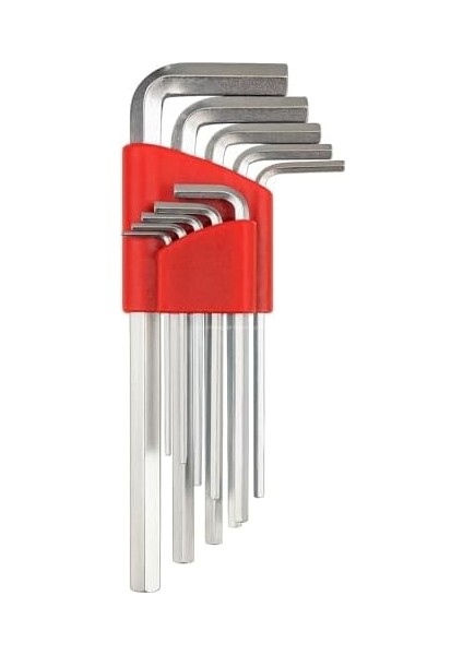 9 Parça L Alyan Anahtar Takımı, Metrik 1.5–10 mm Boyutlu, Dayanıklı, Taşıma Aparatlı, Hobi ve Endüstriyel Kullanım Için Mini Set (Kısa, 120 Mm)