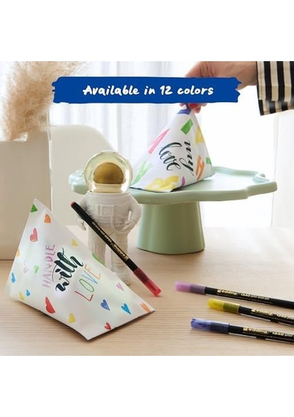 1340 Simli Fırça Uçlu Keçeli Kalem 10&apos;lu Set