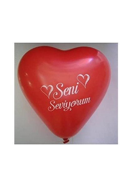 12 Adet Kırmızı Kalpli Seni Seviyorum Baskılı Balon Helyumla Uçan fiyatları