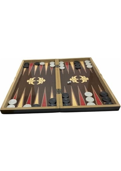 Eser Tavla Büyük Boy Kaplamalı Polyester Vernikli Şık ve Sağlam Tavla ve Dama