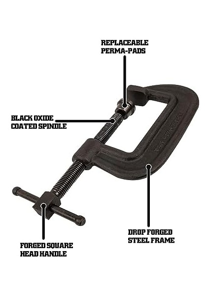 14156 106, 100 Series Forged C- - Heavy-Duty, 2-In - 6-In Jaw Opening, 2-1/2-In Throat Depth