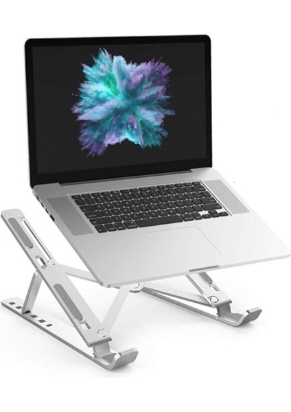 Teknosepetim Laptop Bilgisayar Standı Notebook Özel Yükseltici Stand Tablet Tutucu Ayarlı Metal Metal Stand