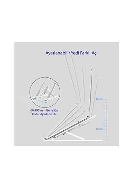 Teknosepetim Laptop Bilgisayar Standı Notebook Özel Yükseltici Stand Tablet Tutucu Ayarlı Metal Metal Stand modelleri