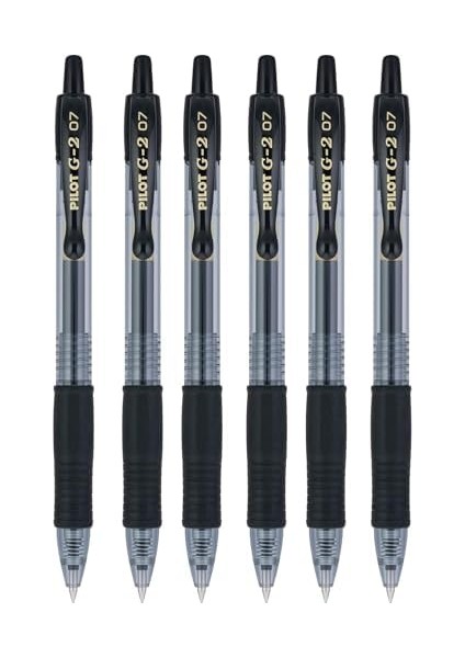 Pilot G2 Jel Mürekkepli Roller Kalem - 0.7 mm (6&apos;lı Set Siyah)