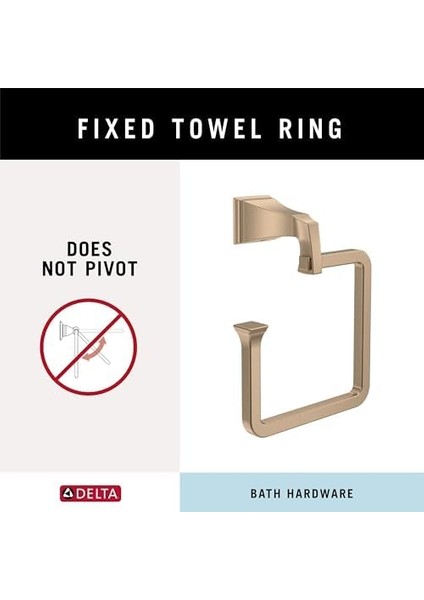 Faucet Dryden Havlu Yüzüğü, Şampanya Bronz, Banyo Aksesuarları, 75146-CZ 8,9 x 15,2 x 8,9 cm