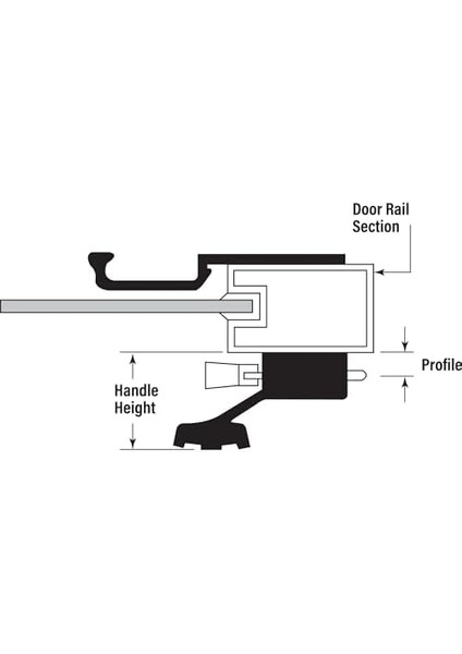 C 1000 Diecast Finish, Sürgülü Kapı Yüzeye Montaj Kolu Kancalı (Tek Paket)
