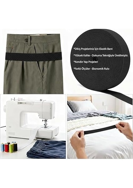 Dikiş Için Lastik Bantlar: Kemerler, Peruk Bantları, Kendin Yap Dikiş Malzemeleri Için Ideal Lastik Kordon, Tüm Dikiş Malzemeleri Için Uygun- 1,5 cm 10 Metre modelleri