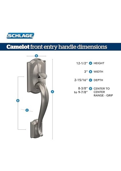 Camelot Ön Giriş Handleset Iç Sağlaklar Için Kolu, Lock FE285 Cam 609 Acc Rh fiyatları