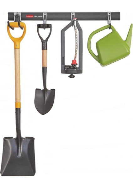 Garaj Saklama Sistemi, Hepsi Bir Arada Ray ve Kanca Seti, 5 Parça, (1784417), Siyah