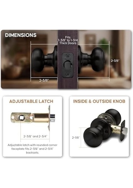 BK2030SS-3 Top Topuz Gizlilik Işlevi 3 Topuz Çoklu Paket, Paslanmaz Kaplama modelleri