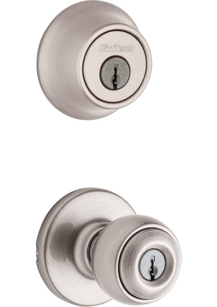 690 Polo Entry Knob And Cylinder Deadbolt Combo Pack In Satin Nickel modelleri