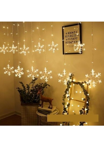 3 Metre Fişli 10’lu Kar Tanesi LED Işık Zinciri – Dekoratif Yılbaşı Aydınlatması, Ev, Salon, Balkon ve Parti Süslemeleri Için Işık Dekor Zinciri modelleri