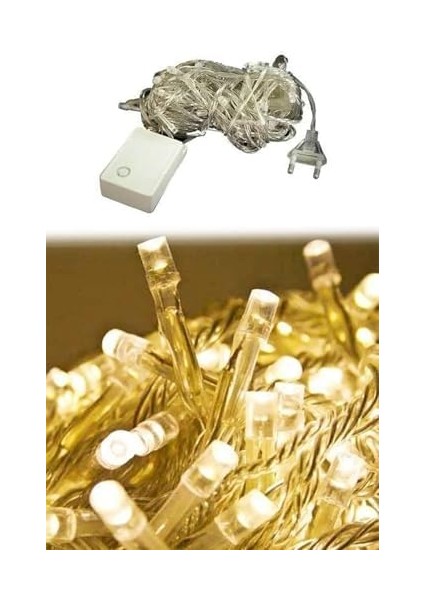 Dekoratif LED Işık Dizeleri (100 Ledli Günışığı Fişli)