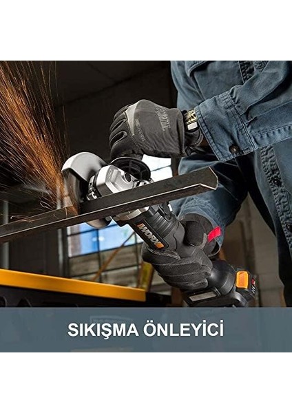 WX812.9C 20VOLT 2.0AH. 125MM Kömürsüz Profesyonel Tek Akülü Şarjlı Avuç Taşlama