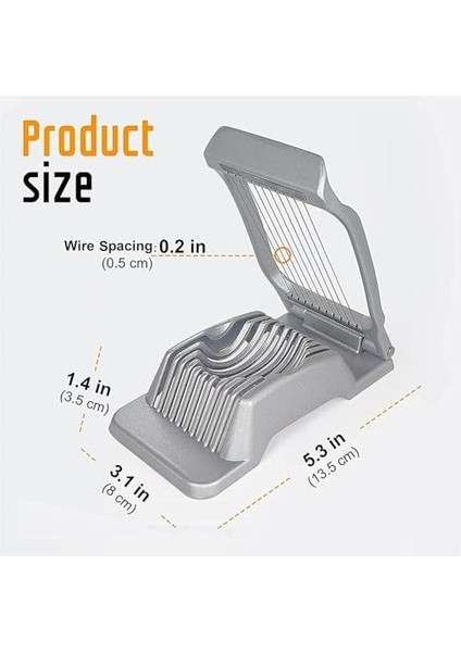 Yumurta Dilimleyici, Sağlam Alüminyum Yumurta Kesici, Çok Amaçlı 304 Paslanmaz Çelik Tel Yumurta Dilimleyici, Yumuşak Meyve, Mantar ve Yumurta Için Paslanmaz Çelik Tel Çok Amaçlı Yumurta