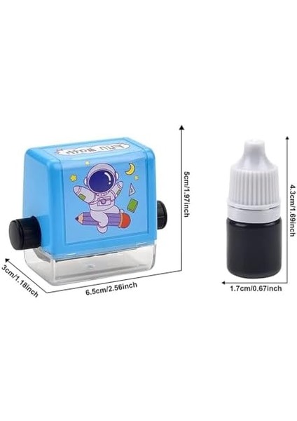 Çocuklar Için Eğlenceli ve Öğretici Matematik Toplama Işlemleri Kaşesi, Eğitim Öğrenme Için Çarpım Tablosu Kaşesi Mürekkep Hediyeli Matematik Rulosu Damgası (Mavi)