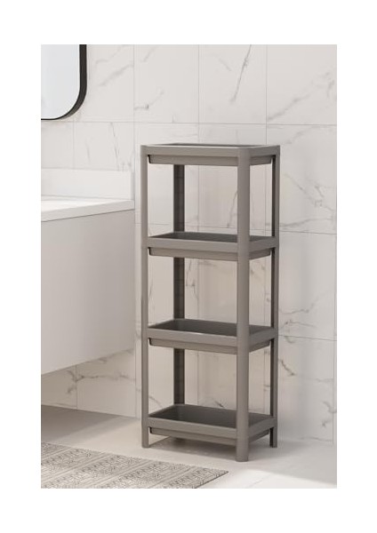 Life 4 Katlı Hazneli Plastik Gri Banyo Mutfak Balkon Düzenleyici Rafı MIT1193 fiyatları