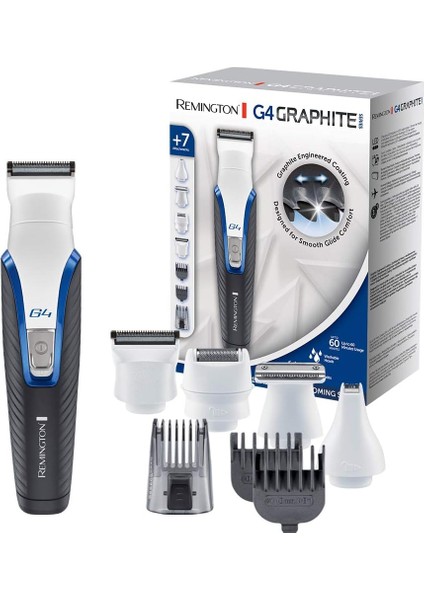 Remington G4 Erkek Bakım Kiti, Dahili 7 Başlık / Tarak, Kablolu / Kablosuz Kullanım, Sakal Düzeltici, Saç Kesme Makinesi, Vücut, Kulak ve Burun Kılı Düzeltici PG4000