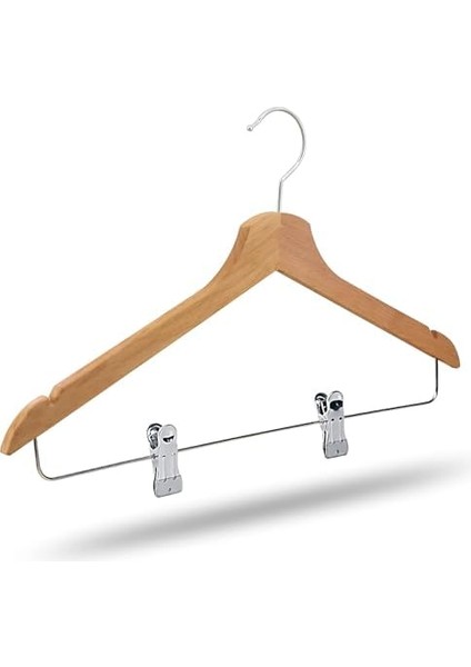 6 Adet Ahşap Elbise Askısı – Altı Mandallı Askı, Gömlek, Etek ve Pantolon Askısı, Dolap ve Gardrop Için Mandallı Ahşap Askı-Çok Amaçlı Askılık (6) modelleri