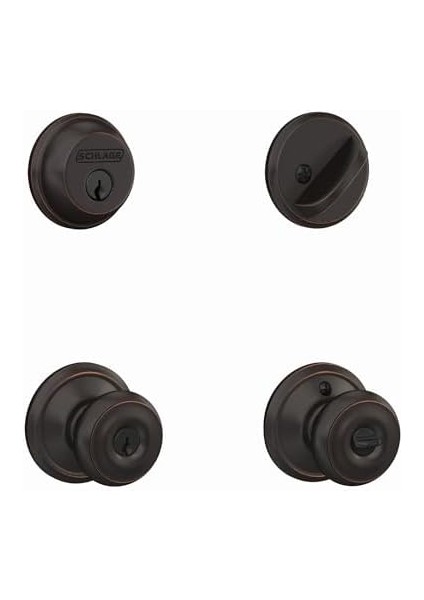 FB50 N V Geo 716 G60 Tek Silindir Deadbolt And F51 Kablo Entry Georgian Knob Kablo Alike, Aged Bronz Finish By (Manual) fiyatları