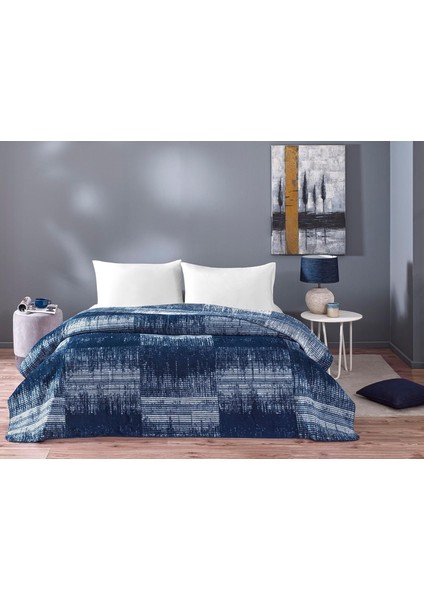 Ziggy DESENLI%100 Pamuk Pamuk Battaniye, Lacivert, Çift Kişilik fiyatları