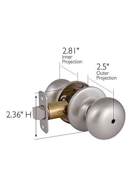 753319 2-Way Latch Privacy Knob, Satin Nickel Finish