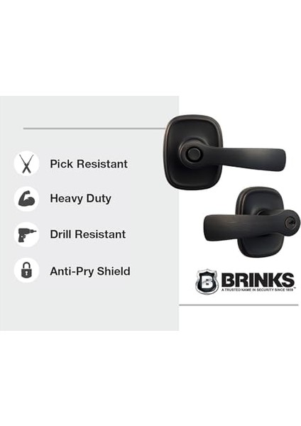 Brinks Push Pull Döner Kapı Kilitleri Alwood Giriş Kolu, Bronz, 23013-150