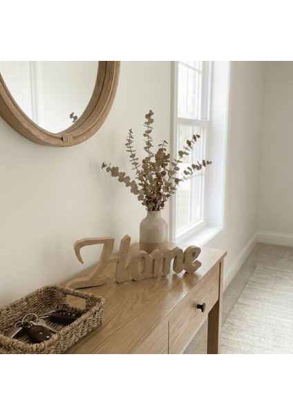 Ham Ahşap Home Yazısı Dekoratif Mdf Duvar ve Kapı Süsü Boyanabilir Hobi Objesi (30X11X2 Cm) modelleri