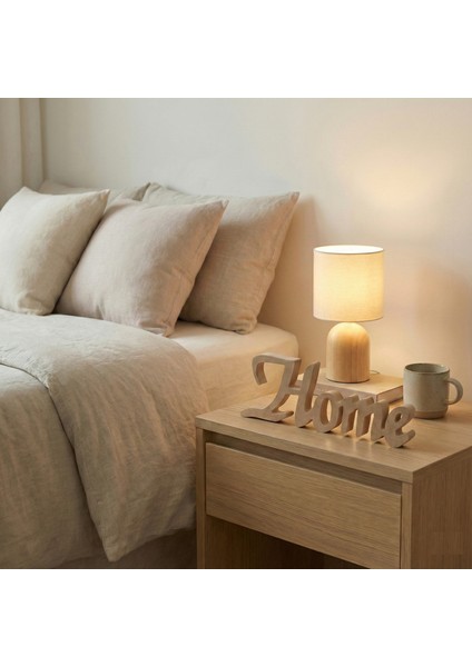 Ham Ahşap Home Yazısı Dekoratif Mdf Duvar ve Kapı Süsü Boyanabilir Hobi Objesi (30X11X2 Cm) indirimleri