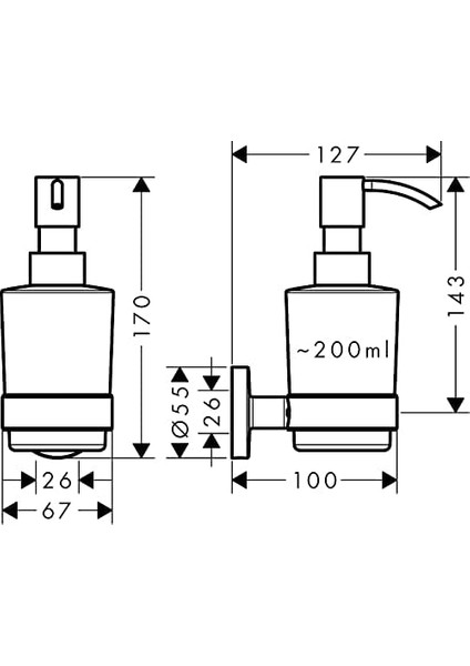 Sabunluk Logis, Sıvı Sabun ve Losyon Için Doldurulabilir Sabun Dozajlayıcı, Krom