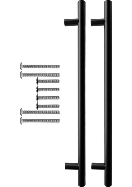 Mutfak ve Banyo Dolabı Kapakları ve Çekmeceler Için Metal Kulp Paslanmaz Mobilya Dolap Kulbu 224MM Mat Siyah 2 Adet