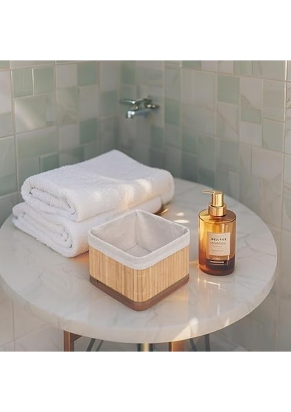 Bambu Çok Amaçlı Saklama Kutusu Düzenleyici Kare Organizer, Dekoratif Bambu Düzenleyici Naturel (20X20X13CM) modelleri