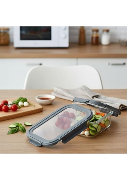 1000ML 2 Bölmeli Borosilikat Cam Yemek Saklama Kabı – Kilitli Sızdırmaz Kapaklı Fırın ve Mikrodalga Uyumlu Cam Saklama Kabı | Sağlıklı Öğle Yemeği Kutusu | Koku ve Leke Tutmaz fiyatları